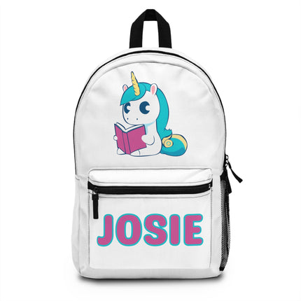 Kids Unicorn School Backpack | Personalized School Bag |White Book Bag