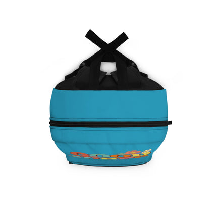 Kids Good Vibes School Backpack | Personalized School Bag | Turquoise Book Bag