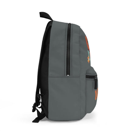 Kids Good Vibes School Backpack | Personalized School Bag | Dark Gray Book Bag