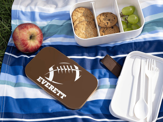 Personalized Bento Box | Football Bento Lunch Box | Kids School Snack Container | Custom Lunch Box