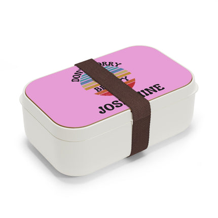 Personalized Bento Box | Don't Worry Be Capy Bento Lunch Box | Kids School Snack Container | Custom Lunch Box | Pink Child Snack Box