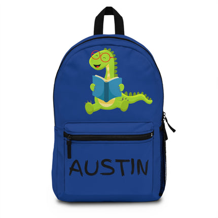 Kids Dinosaur School Backpack | Personalized School Bag | Dark Blue Book Bag