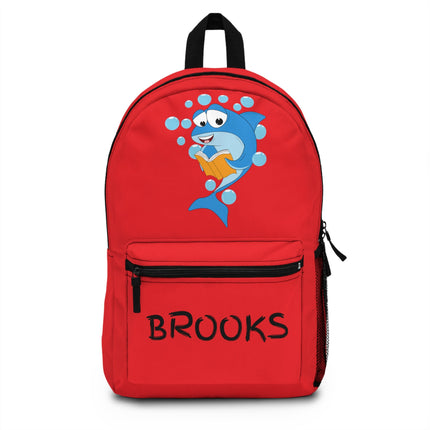 Kids Shark School Backpack | Personalized School Bag | Red Book Bag
