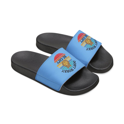 Kids Beach Sandals | Pink Axolotl Sandals | Youth Flip Flops | Childrens Slide Sandals | Turquoise Animal Sandals