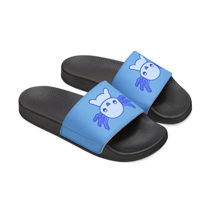 Kids Beach Sandals | Axolotl Sandals | Youth Flip Flops | Childrens Slide Sandals | Light Blue Animal Sandals