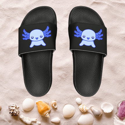 Kids Beach Sandals | Axolotl Sandals | Youth Flip Flops | Childrens Slide Sandals | Black Animal Sandals