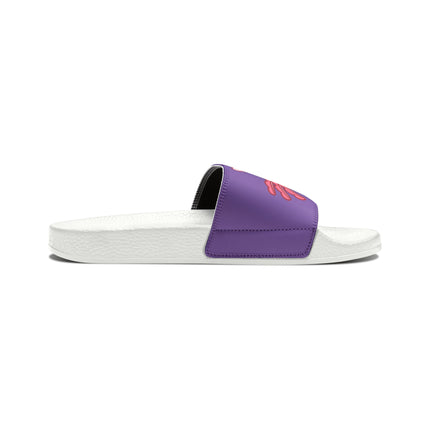 Kids Beach Sandals | Pink Axolotl Sandals | Youth Flip Flops | Childrens Slide Sandals | Purple Animal Sandals