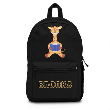 Kids Giraffe School Backpack | Personalized School Bag |Black Book Bag