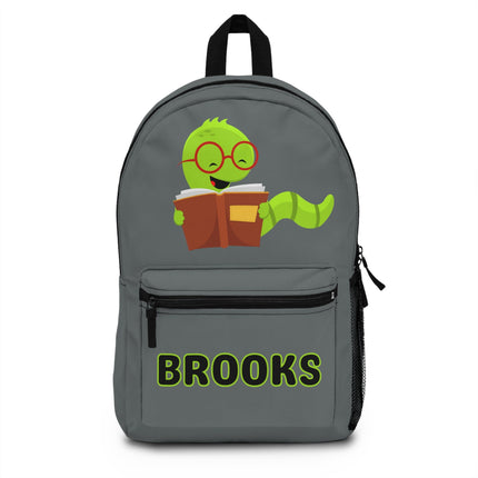 Kids Bookworm School Backpack | Personalized School Bag | Dark Gray Book Bag