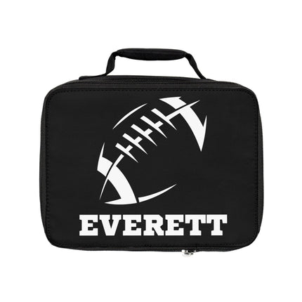 Childrens Football Lunch Bag | Personalized Kids Lunch Box | Insulated School Lunch Bag | Black Football Backpack