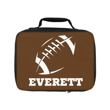 Childrens Football Lunch Bag | Personalized Kids Lunch Box | Insulated School Lunch Bag | Brown Football Backpack