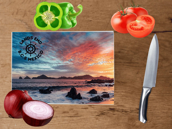 Cabo San Lucas Cutting Board | Glass Cutting Board | Lands End Cutting Board | Mexico Cutting Board | El Arco Cutting Board