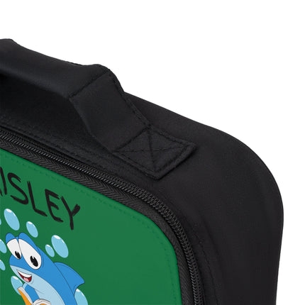 Cute Shark Lunch Bag | Personalized Kids Lunch Box | Insulated School Lunch Bag | Green Childrens Backpack