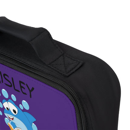 Cute Shark Lunch Bag | Personalized Kids Lunch Box | Insulated School Lunch Bag | Purple Childrens Backpack