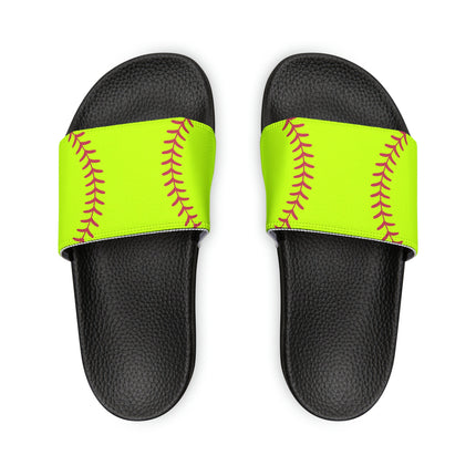 Kids Beach Sandals | Softball Sandals | Youth Flip Flops | Childrens Slide Sandals | Yellow Sports Sandals