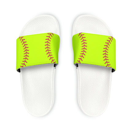 Kids Beach Sandals | Softball Sandals | Youth Flip Flops | Childrens Slide Sandals | Yellow Sports Sandals