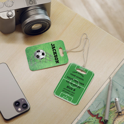 Kids School Backpack Tag | Soccer Schoolbag Label | Back to School Personalized Label | Personalized Child Backpack