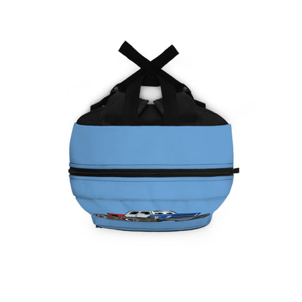 Kids Monster Truck School Backpack | Personalized School Bag | Light Blue Book Bag