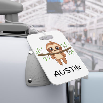 Kids School Backpack Tag | Sloth Schoolbag Label | Back to School Personalized Label | Personalized Kids Backpack