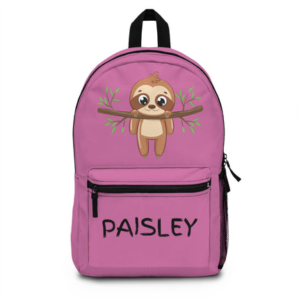 Kids Sloth School Backpack | Personalized School Bag |Pink Book Bag