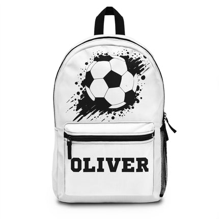 Kids Soccer School Backpack | Personalized School Bag | White Book Bag