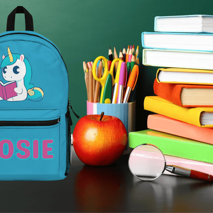 Kids Unicorn School Backpack | Personalized School Bag | Back to School Backpack | Turquoise Child Book Bag