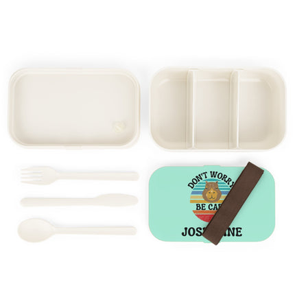 Personalized Bento Box | Don't Worry Be Capy Bento Lunch Box | Kids School Snack Container | Custom Lunch Box | Mint Green Child Snack Box