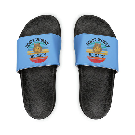 Kids Beach Sandals | Pink Axolotl Sandals | Youth Flip Flops | Childrens Slide Sandals | Turquoise Animal Sandals