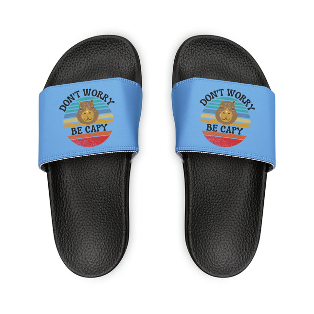 Kids Beach Sandals | Pink Axolotl Sandals | Youth Flip Flops | Childrens Slide Sandals | Turquoise Animal Sandals