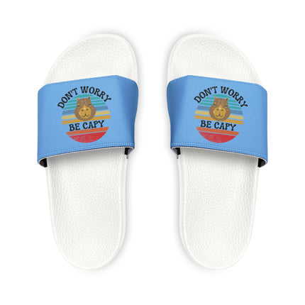 Kids Beach Sandals | Pink Axolotl Sandals | Youth Flip Flops | Childrens Slide Sandals | Turquoise Animal Sandals