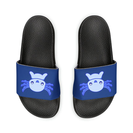 Kids Beach Sandals | Axolotl Sandals | Youth Flip Flops | Childrens Slide Sandals | Dark Blue Animal Sandals