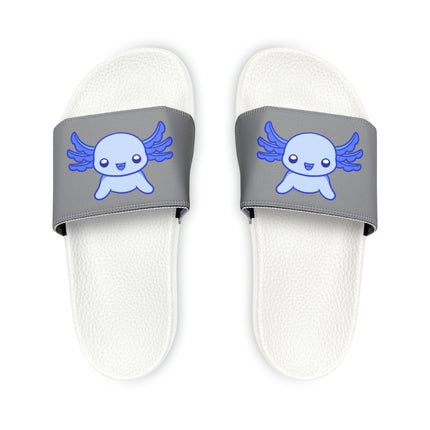 Kids Beach Sandals | Axolotl Sandals | Youth Flip Flops | Childrens Slide Sandals | Dark Blue Animal Sandals