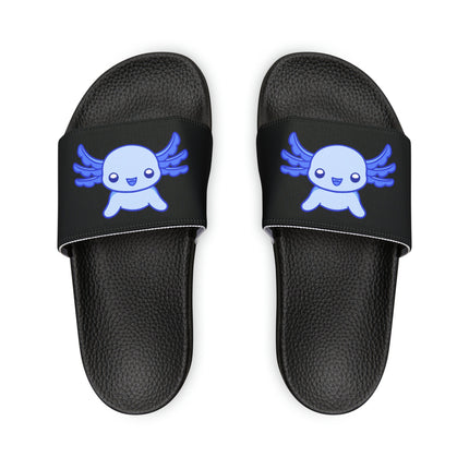 Kids Beach Sandals | Axolotl Sandals | Youth Flip Flops | Childrens Slide Sandals | Black Animal Sandals