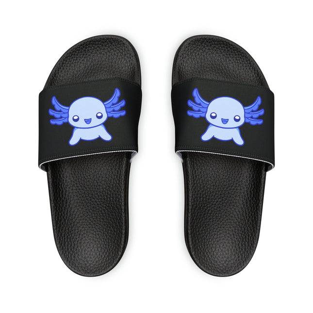 Kids Beach Sandals | Axolotl Sandals | Youth Flip Flops | Childrens Slide Sandals | Black Animal Sandals