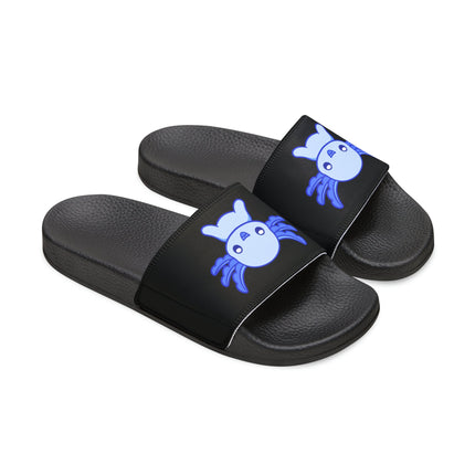 Kids Beach Sandals | Axolotl Sandals | Youth Flip Flops | Childrens Slide Sandals | Black Animal Sandals