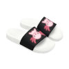 Kids Beach Sandals | Pink Axolotl Sandals | Youth Flip Flops | Childrens Slide Sandals | Black Animal Sandals