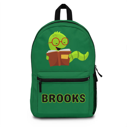 Kids Bookworm School Backpack | Personalized School Bag | Back to School | Dark Green Book Bag