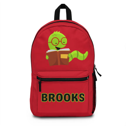 Kids Bookworm School Backpack | Personalized School Bag | Back to School | Red Book Bag