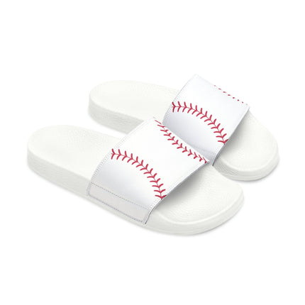 Kids Beach Sandals | Baseball Sandals | Youth Flip Flops | Childrens Slide Sandals | White Sports Sandals