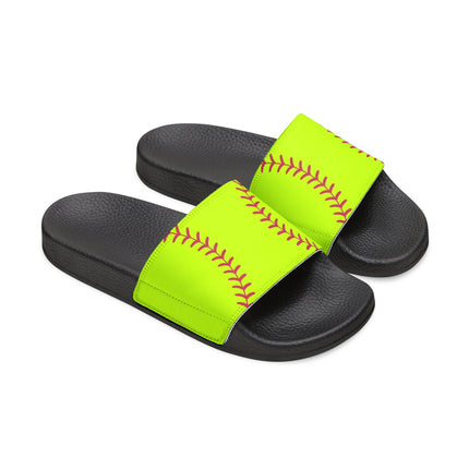 Kids Beach Sandals | Softball Sandals | Youth Flip Flops | Childrens Slide Sandals | Yellow Sports Sandals