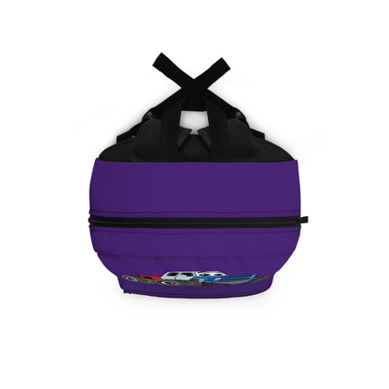 Kids Monster Truck School Backpack | Personalized School Bag | Purple Book Bag