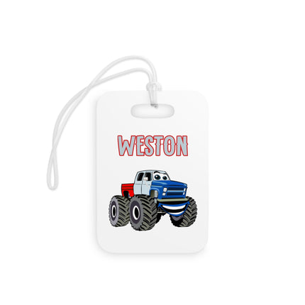 Kids School Backpack Tag | Monster Truck Schoolbag Label | Back to School Personalized Label | Personalized Kids Backpack