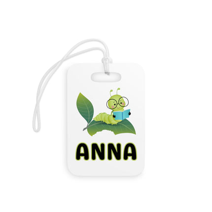 Kids School Backpack Tag | Bookworm Schoolbag Label | Back to School Personalized Label | Personalized Kids Backpack