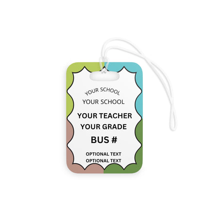 Kids School Backpack Tag | Bookworm Schoolbag Label | Back to School Personalized Label | Personalized Kids Backpack