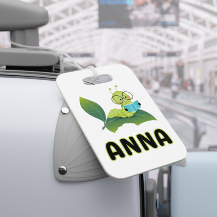Kids School Backpack Tag | Bookworm Schoolbag Label | Back to School Personalized Label | Personalized Kids Backpack