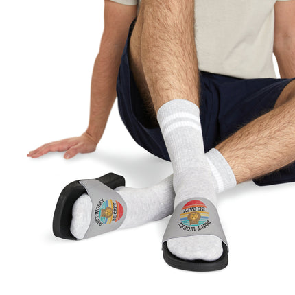 Men's Beach Sandals | Capybara Sandals | Youth Flip Flops | Men's Slide Sandals | Retro Sandals | Don't Worry Be Capy Gray Shoes