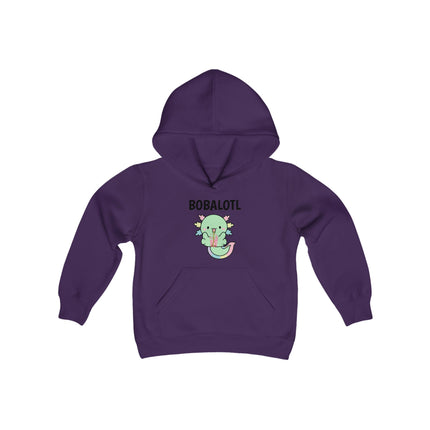 Kids Axolotl Sweatshirt | Youth Hooded Sweatshirt | Animal Lover Gift | Child Axolotl Gift | Boba Tea Hoodie
