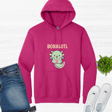 Kids Axolotl Sweatshirt | Youth Hooded Sweatshirt | Animal Lover Gift | Child Axolotl Gift | Boba Tea Hoodie