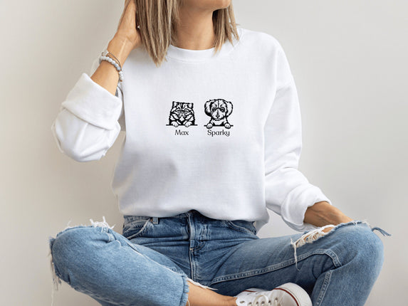 Personalized Pet Sweatshirt | Dog Owner Sweatshirt | Dog Mom Sweatshirt | Cat Owner Gift | New Dog Owner | Pet Lover Sweatshirt | Pet Face