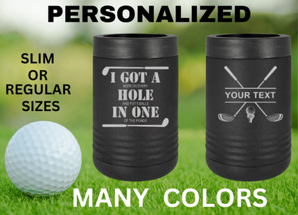 Custom Dad Gift | Golf Can Cooler |Beer Can Cooler | Personalized Beverage | Gift for Husband | Golf Gift | Groomsman Gift